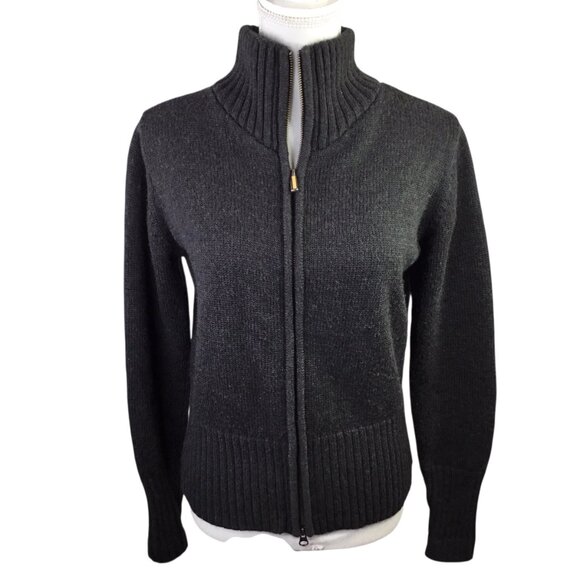 Smartwool 100% Merino Wool Cardigan Sweater Gray Full Zip Women's Size M - Picture 1 of 9